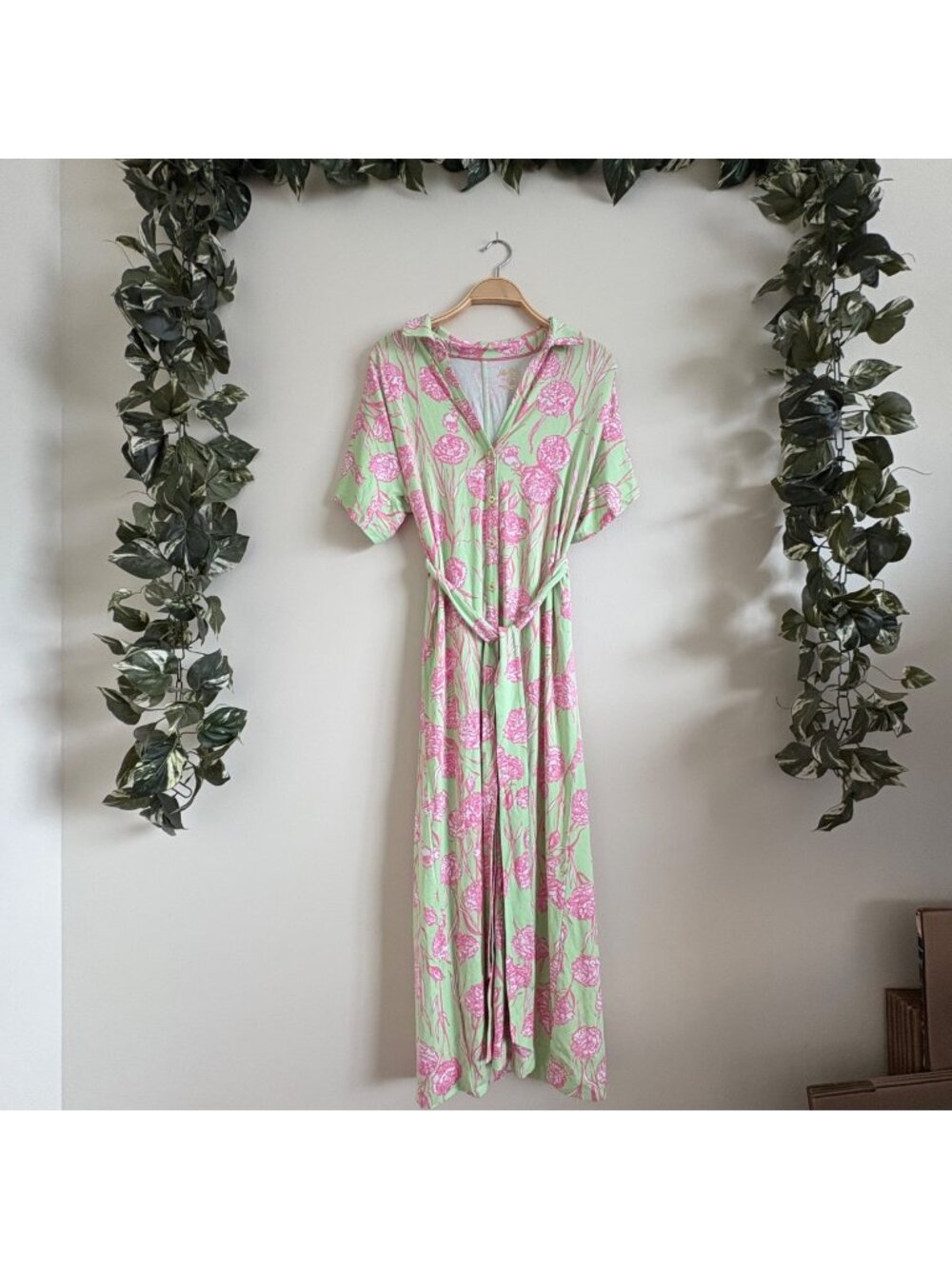 Lilly Pulitzer Solsafe McKennon UPF50 Maxi Dress Pistachio NWT Women’s Size S